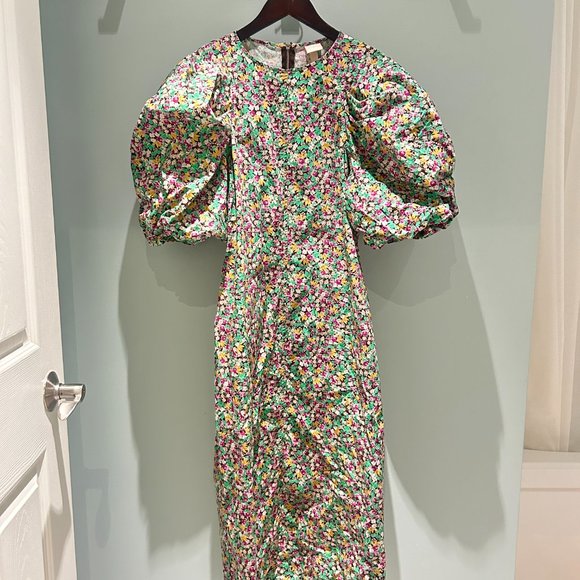 H&M Ballon sleeve floral maxi cotton dress - Picture 3 of 5